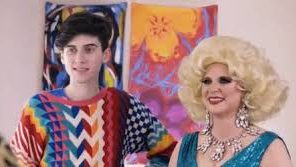 Laura Donorfio in drag, next to her son Adam